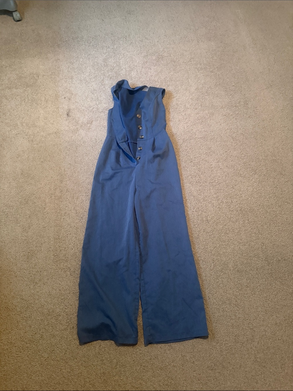 Sleeveless Wide-Leg Jumpsuit in Blue